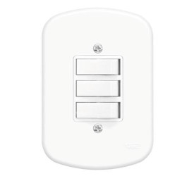 3 Interruptores Fame Simples 10A/250V Blanc 0656