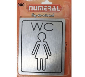 Placa de Sinalização WC Feminino Numeral 900