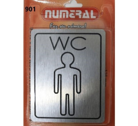 Placa de Sinalização WC Masculino Numeral 901