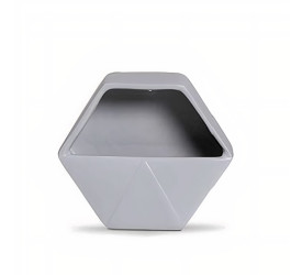 Vaso de Parede Burguina Cinza Hexagonal 61230169