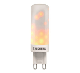 Lâmpada Led Flamejante Taschibra G9 1W Efeito Chama