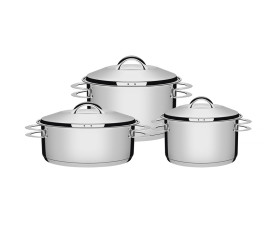 Jogo de Panelas 3 Peças Aço Inox Tramontina Solar 65510740