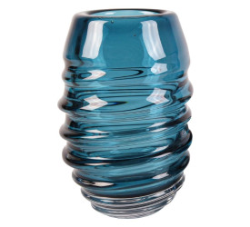 Vaso De Vidro Mek Imola Azul 17,5x26cm