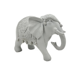 Elefante Btc de Resina Branco 13cm Rq3033