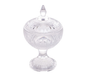 Potiche Wolff Decorativo Cristal C/pé Queen 11x18cm