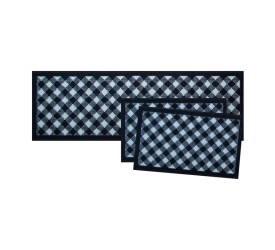 Jogo Cozinha 3 Pecas Uzoo 110x36/60x36cm Xadrez Preto 