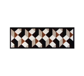 Passadeira Cozinha Uzoo 140x44cm Xadrez Diagonal Marrom