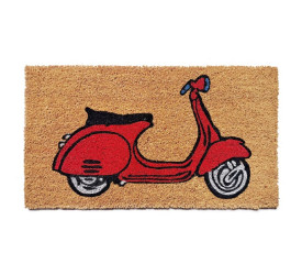 Capacho Uzoo Fibra de Coco Rt 60x33cm Vespa Vermelha