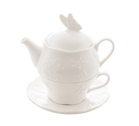 Conjunto Lyor P/Chá De Porcelana New Bone Butterfly Flower