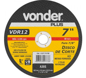 Disco De Corte Vonder 180mm Vdr12 VdPlus