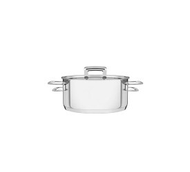 Caçarola Tramontina Brava Inox C/ Tampa E Alças 16Cm 1,8L