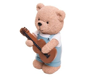 Figura Decorativa Wolff Ursinho C/ Violao Teddy Charm Resina
