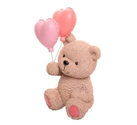 Figura Decorativa Wolff Ursinho C/ Balões Teddy Charm Resina