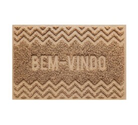 Capacho Kapazi Vinilico Zigzag 60X40Cm Bege 2507