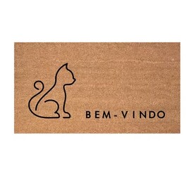 Capacho Fibra De Coco Kapazi Rt 60X33 Cat Bem-Vindo 