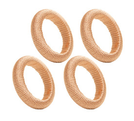 Conjunto 4 Anéis P/ Guardanapo Lyor Tresse Dourado Plástico