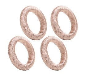 Conjunto 4 Anéis Lyor Para Guardanapo Tresse Bege Plástico