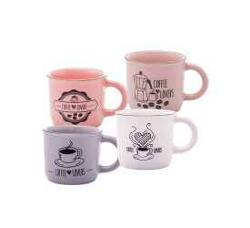 Conjunto 4 Canecas Wolff De Café De Cerâmica 60Ml 29368 