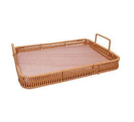 Bandeja Retangular Lyor C/ Alca Kali Plástico 35X25X4,5Cm