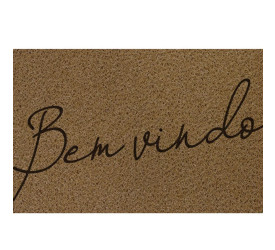 Capacho Vinil Bem Vindo 40X60cm Bege Kapazi