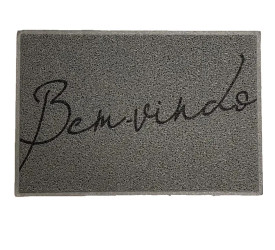 Capacho Vinil Bem Vindo 40x60cm Cinza Kapazi