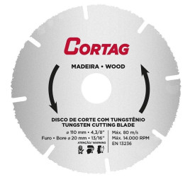 Disco Corte Cortag Tungstenio Para Madeira 110mm