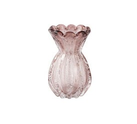 Vaso De Vidro Mek Tipo Murano Ametista Veneza 11,5X11,5X20