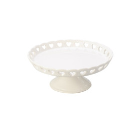 Centro De Mesa Lyor De Cerâmica Coração Branco 20Cm