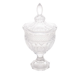 Potiche Decor. Lyor C/Pé De Cristal De Chumbo Brandon 3533