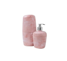 Kit A Banheiro Astra 2 Peças Marmorizado Rosa 