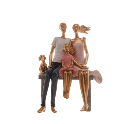 Figura Decorativa Wolff Resina Família 17x9x23cm 