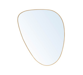 Espelho Orgânico Lyor C/ Borda de Metal Dourado 25,5x35cm 