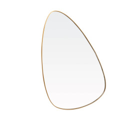 Espelho Orgânico Lyor C/ Borda de Metal Dourado 23x35cm 