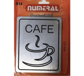 Placa de Sinalização Café Numeral 914