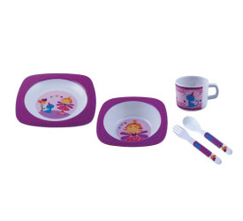 Jogo de Melamine para Menina Yazi 5 Peças 2002-MJA