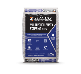 Argamassa Colante Multi Porcelanato Externo Cinza Ceramfix 20kg