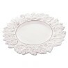 Sousplat De Plástico Lyor Patinado Garden Leaf Branco 35Cm