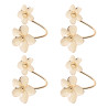 Jogo 4 Aneis Wolff P/ Guardanapo Two Flowers Branco Zamac 