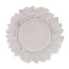 Sousplat De Plástico Lyor Patinado Garden Leaf Branco 35Cm