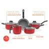 Conjunto Panelas Brinox 5 Peças Ruby-Vermelho 7131/401