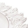 Sousplat De Plástico Lyor Patinado Garden Leaf Branco 35Cm