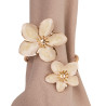 Jogo 4 Aneis Wolff P/ Guardanapo Two Flowers Branco Zamac 