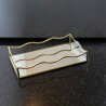 Bandeja C/ Espelho Ocean Lyor Dourada Metal 15x25x4Cm