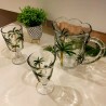 Cnj Wolff Jarra 6 Tçs Palm Hand Painting Cristal 1,3L/240Ml
