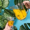 Cnj Wolff Jarra 6 Tçs Palm Hand Painting Cristal 1,3L/240Ml