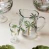 Cnj Wolff Jarra 6 Tçs Palm Hand Painting Cristal 1,3L/240Ml