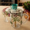 Cnj Wolff Jarra 6 Tçs Palm Hand Painting Cristal 1,3L/240Ml