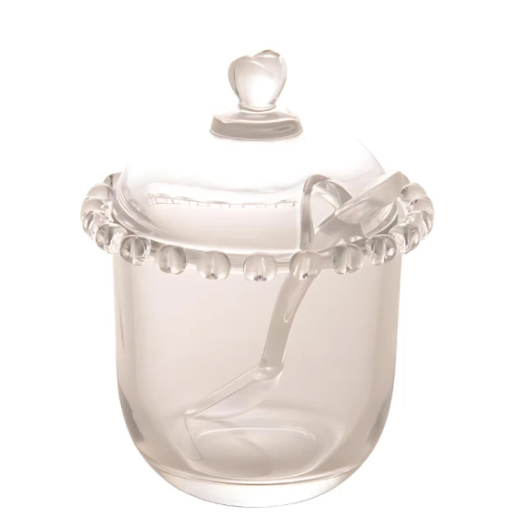 Açucareiro Lyor Cristal De Chumbo Com Colher Coração - 1754