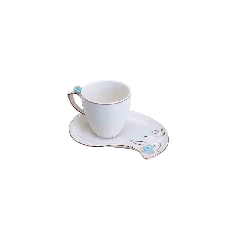 Conjunto Wolff 6 Xícaras Café Porcelana Flower Plate Br 90ml