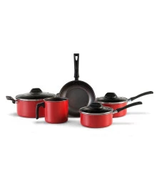 Conjunto de Panelas Brinox 5 Peças Garlic Vermelho 7001100